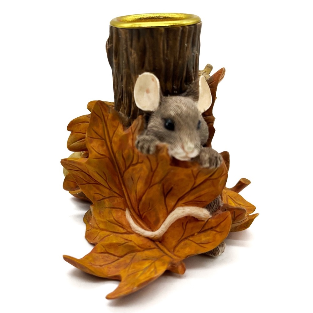 Vintage Silvestri  Dean Griff Tree Candle Holder Mice Figurine Home Decor